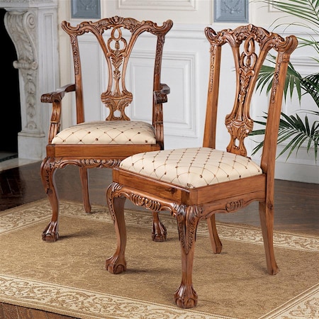 Design Toscano English Chippendale Chairs, PK 6 AF91008